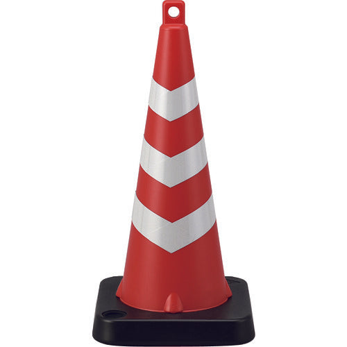 緑十字 カラーコーン(注水式ウエイトタイプ) 赤/白反射シート ガードコーン−RH 高さ757mm 116150 1台