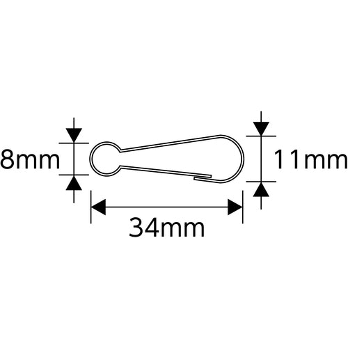 緑十字 スナップ(ナスカンフック) 金具06 11×34mm 10個組 スチール製 137060 1組