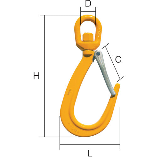 HHH Swivel Foundry Hook with Latch 3t YF3 1 pc