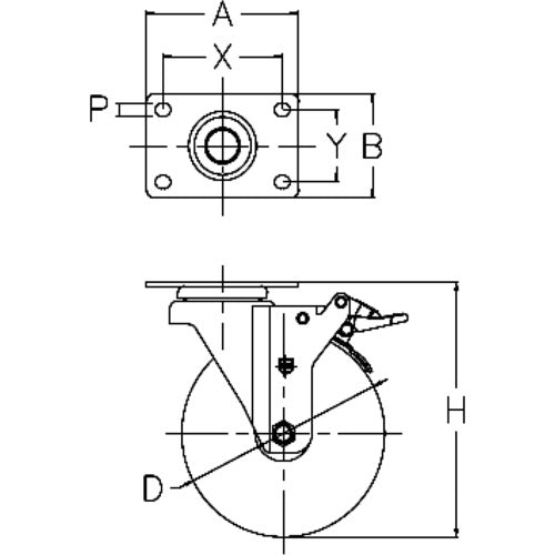 SAMSONG ステンレスキャスター 自在SP付 ウレタン 75mm TP5130-01-PLY-TLB 1 個
