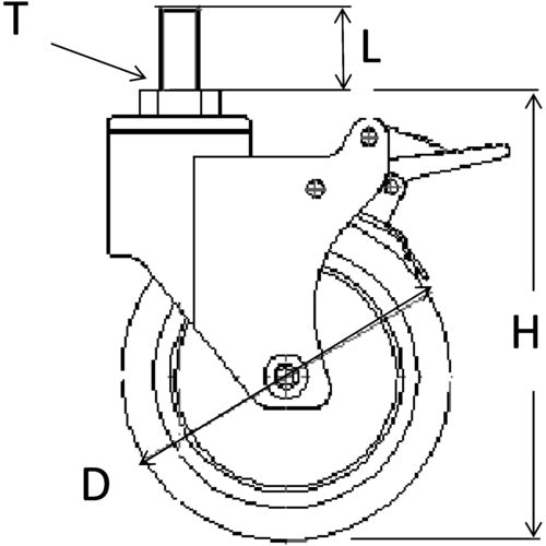 삼성 수지 캐스터 자재 SP 부착 엘라스토머 100mm TP3840-21-MIR-TG-SWB 1개