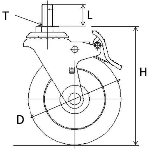 SAMSONG Silent Elastomer Caster with Swivel SP 100mm TP3740-25-MIR-TG-SWB 1 pc