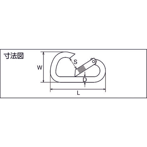 Mizumoto Stainless Steel Snap Hook DE Type, Wire Diameter 10mm, Length 100mm, B-2631, 1 pc