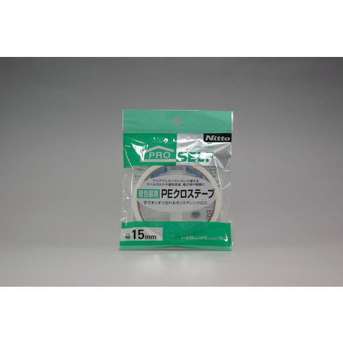 ニトムズ 【売切り廃番】PEクロステープ 15mmx10m 白 J6815 1 巻