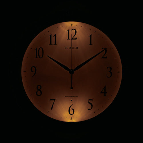 RHYTHM 【매진 폐번】 전파 벽걸이 시계(아날로그 표시) 어두운 곳 자동 점등 기능 첨부 연속 초침 블루 Φ335×54mm 8MYA23SR04 1개