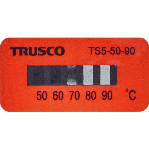 TRUSCO 온도 씰 3점 표시 불가역성 50℃~70℃(40장들이) TS3-50-70 1봉