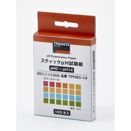 TRUSCO スティックpH試験紙 (pH0〜14) TPHSC-14 1 CS