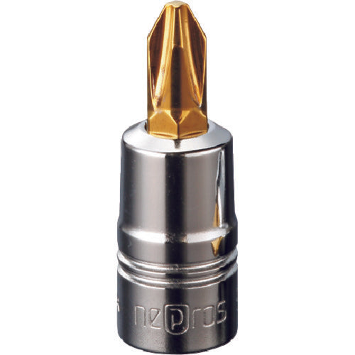 nepros 드라이버 비트 소켓 6.3sq 스태비 크로스 비트 소켓 칼날 NO. 1 전체 길이 32.7mm NBT2P-1SS 1개