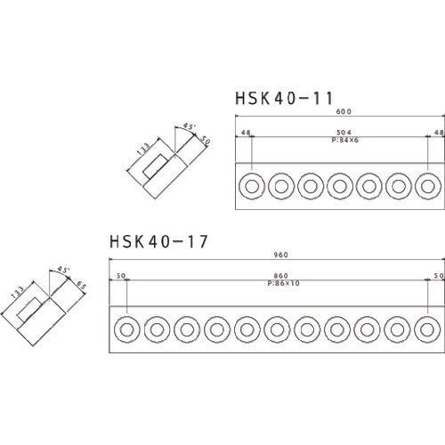 TRUSCO ツーリングフレーム HSK40A専用 11個収納 HSK40-17 1 本