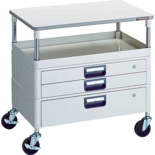 TRUSCO 툴 왜건 피닉스 왜건 소음 750X500 H740 인출부 천판 부착 화이트 PEW-771VXT-W 1대