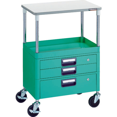 TRUSCO 툴 왜건 피닉스 왜건 소음 600X400 H880 인출부 천판 부착 영 그린 PEW-961VXT-YG 1대
