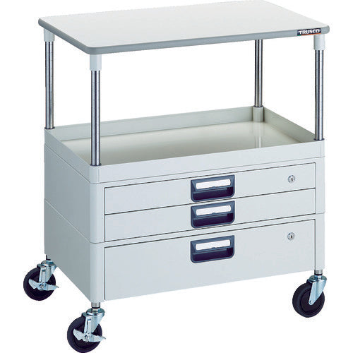 TRUSCO 툴 왜건 피닉스 왜건 소음 750X500 H880 인출부 천판 부착 화이트 PEW-971VXT-W 1대