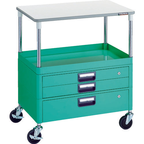 TRUSCO 툴 왜건 피닉스 왜건 소음 750X500 H880 인출부 천판 부착 영 그린 PEW-971VXT-YG 1대