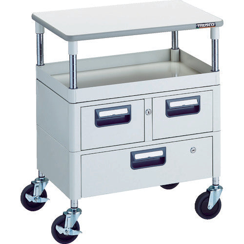 TRUSCO 툴 왜건 피닉스 왜건 소음 600X400 H740 인출부 천판 부착 화이트 PEW-761VWT-W 1대