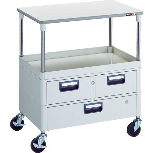 TRUSCO 툴 왜건 피닉스 왜건 소음 750X500 H880 인출부 천판 부착 화이트 PEW-971VWT-W 1대