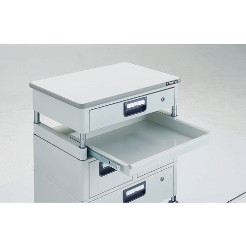 TRUSCO Tool Wagon Phoenix Wagon, Low Noise, 600 x 400 mm, H740 mm, with Drawer, 1 Slide, with Top, White, PEW-760M1VWZT-W, 1 Unit