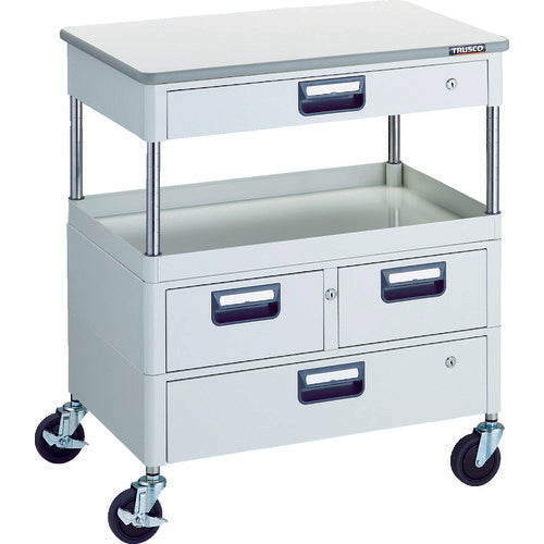 TRUSCO 툴 왜건 피닉스 왜건 소음 750X500 H880 인출부 천판 부착 화이트 PEW-971VWZT-W 1대