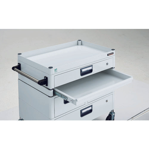 TRUSCO Tool Wagon Phoenix Wagon, Low Noise, 600 x 400 mm, H740 mm, with Drawer, 1 Slide, White, PEW-761M1VWZ-W, 1 Unit