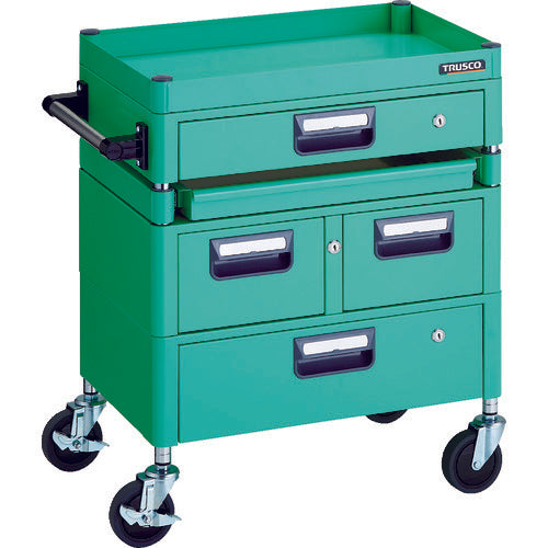TRUSCO 툴 왜건 피닉스 왜건 소음 600X400 H740 인출부 슬라이드 1단 영 그린 PEW-761M1VWZ-YG 1대