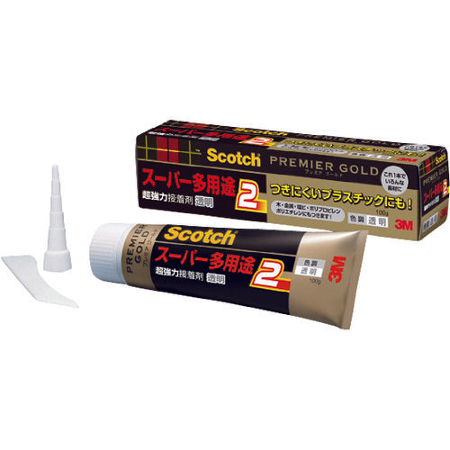 3M スコッチ 超強力接着剤 プレミアゴールド スーパー多用途2 100g 透明 9079 DIY 1 本