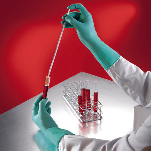 Ansell Chemical-Resistant Neoprene Rubber Disposable Gloves NeoTouch 25-201 Medium Size (100 Gloves) 25-201-8 1 Box