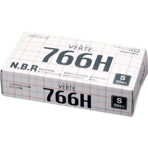 미도리 안전 니트릴 일회용 장갑 롱 두꺼운 분말 없음 파랑 S (50 매입) VERTE-766H-S 1 상자