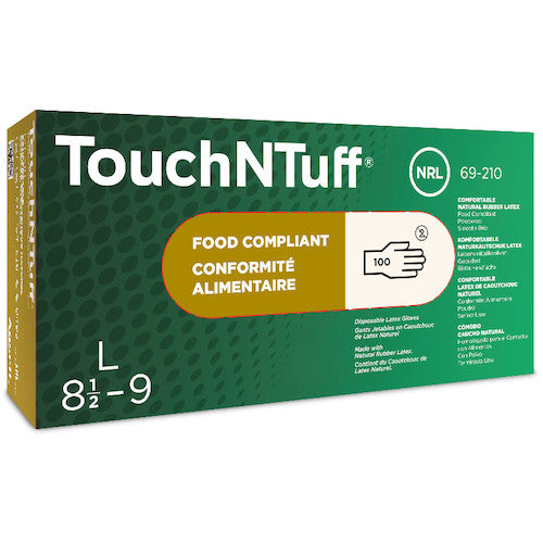 앙셀 천연 고무 일회용 장갑 터치 에누타후 69-210 L 사이즈 (100 매입) 69-210-9 1 상자