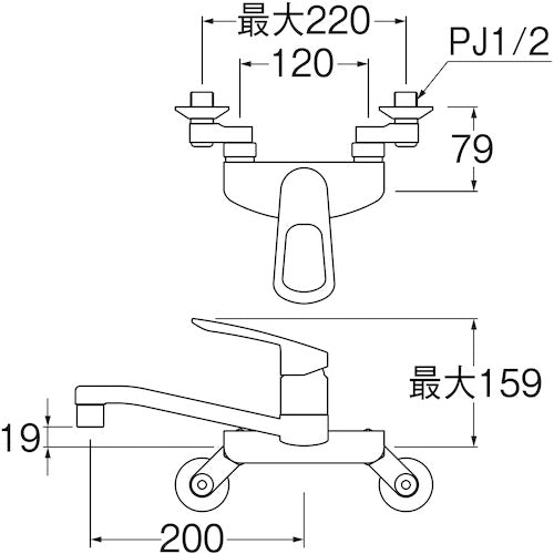SANEI 싱글 혼합 마개 K2710EK-13 1대