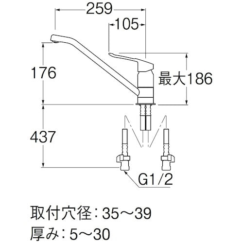 SANEI 싱글 원홀 혼합 마개 K87110ETJK-13 1대