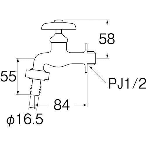 SANEI Coupling Side Faucet Y30J-13 1 pc
