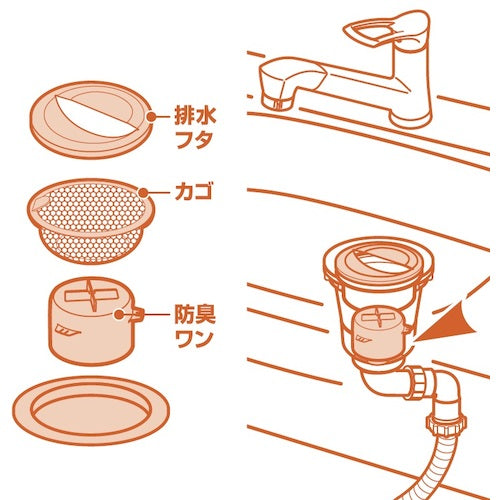 SANEI 防臭ワン PH6581-H2 1個