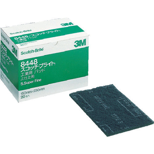 3M Scotch-Brite Industrial Pad 8448 #400 equivalent Green BOX (20 sheets) 8448 S/B BOX 1 box