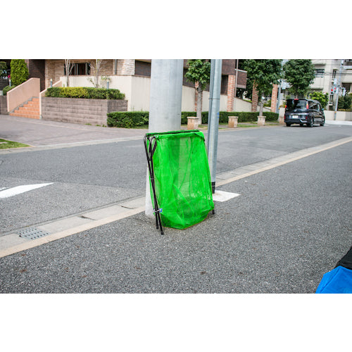 TRUSCO Foldable, Replaceable Net Garbage Bin, Green, TGMN-GN, 1 Unit