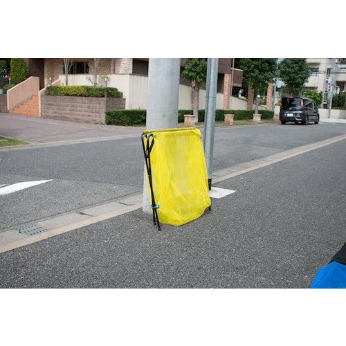 TRUSCO Foldable, Replaceable Net Garbage Bin, Yellow, TGMN-Y, 1 Unit