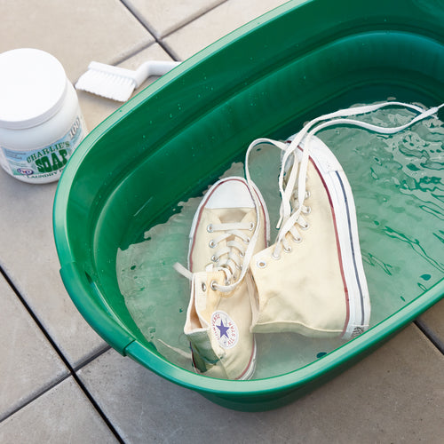 TRUSCO Folding Basin with Drain Plug, Green, 23L, TORT-GN, 1 pc