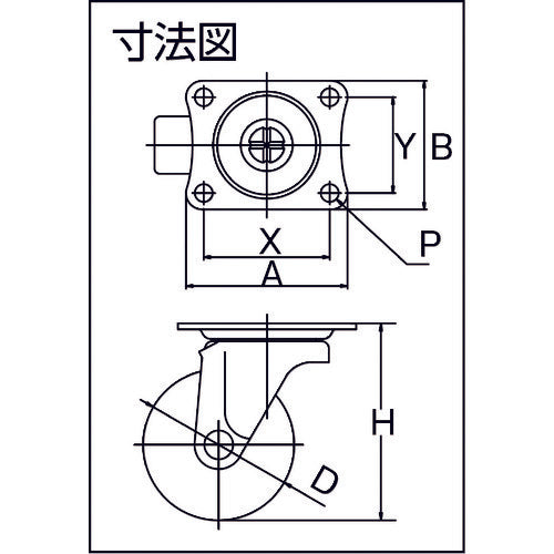 TRUSCO キャスター TYGシリーズ 自在 エラストマー車 38mm TYGE-38 1 個