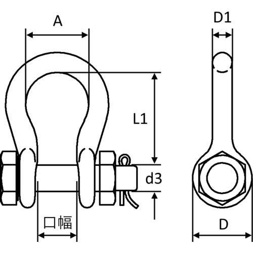 Crosby Shackle Bolt-Nut Bow 12t G2130-32 1 piece