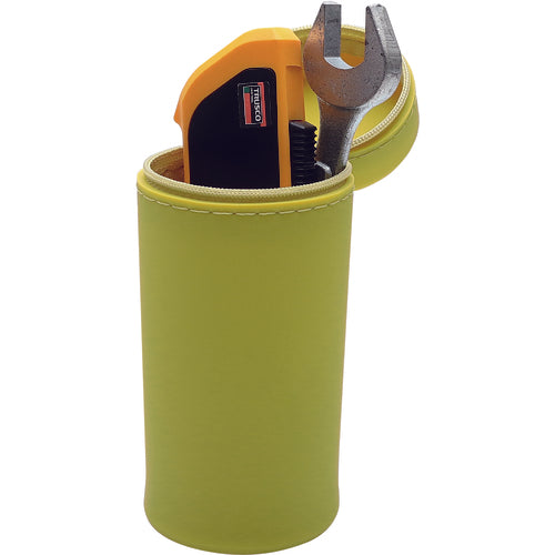 Licht Stand Pen Case, Round Type, Yellow Green, A7692-6, 1 pc