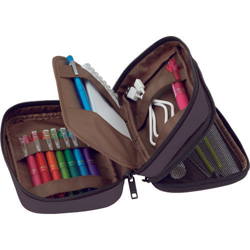 リヒト ペンケース(ブックタイプ)ダブル 黒 A7555-24 1 個