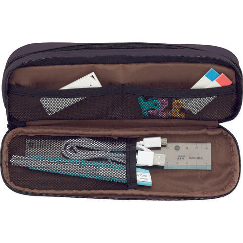 리히트 펜 케이스(2웨이 타입) 블랙 더블 타입 A7557-24 1개