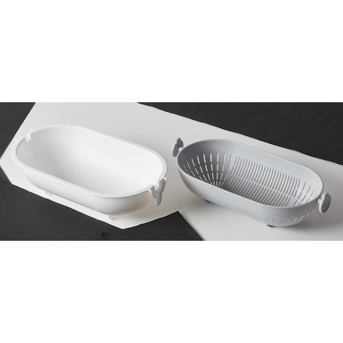 TRUSCO 스핀 휠 콜랜더 타원형 회색 SWCO-GY 1개