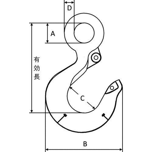 Crosby Eye Hook, Basic Load Capacity 5.4t, L-320AN-5.4, 1 pc