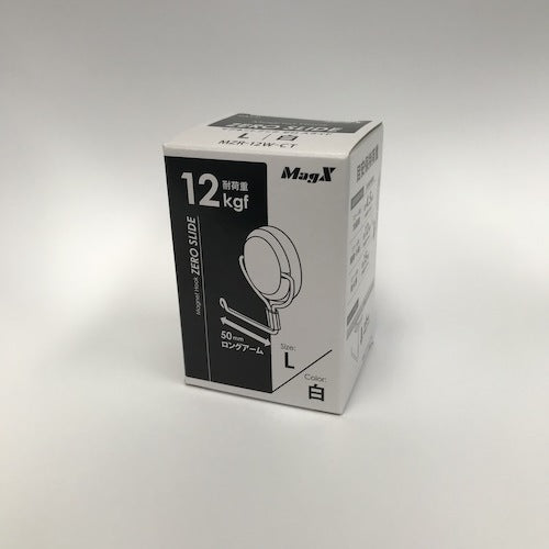 マグエックス マグネットフック ゼロスライド L 白 箱 MZR-12W-CT 1個