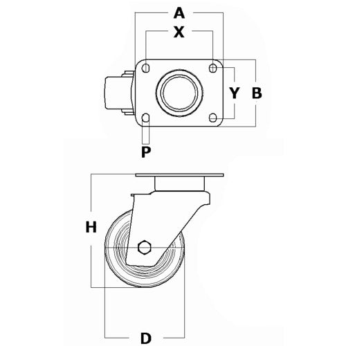 텐테 캐스터 중하중용 고성능 선회 캐스터 “DELTA”(견인·시속 15킬로 이하까지 대응·메인터넌스 프리) φ160 자재식 3640SFP160P63 1개