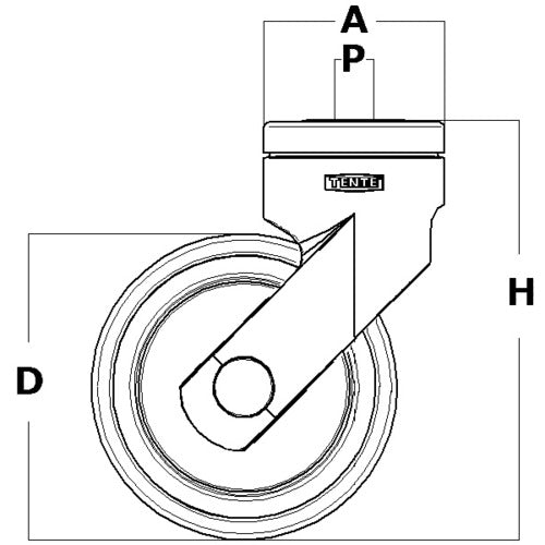 Tente Caster Plastic Caster "LEVINA" (Elastomer Wheel) φ150 Swivel 5370PJP150P30-13 1 piece