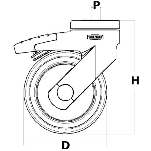 テンテキャスター 樹脂キャスター“LEVINA”(エラストマー車輪) φ100 自在式(方向ロック付) 5371PJP100P30-13 1個