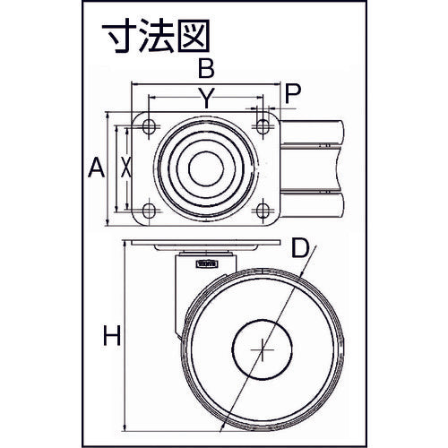 Tente Caster High-performance Swivel Dual Wheel Caster "LINEA" (Urethane Wheel) φ125 Swivel 5940UAP125P63 1 piece