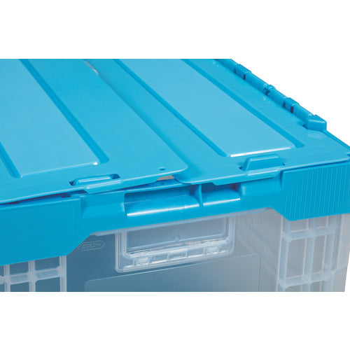 Sanko Integrated Lid Folding Container 559860 Sankret Oricon L51B-L Transparent Light Blue SKSO-L51B-L TMBLL 1 pc