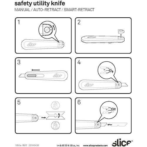 Slicing Utility Cutter Knife, Fixed Blade Adjustment, 10550, 1 piece