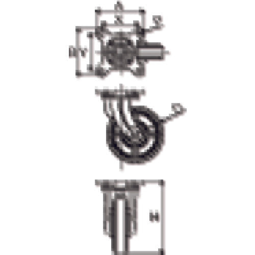 東北車輛製造所 鋳物製キャスター 標準型自在金具付鉄車輪 150 150BRFB 1個